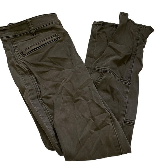 Pilcro And Letterpress Anthro Olive Green Zipper Pocket Straight Leg Pants 28 - Picture 1 of 7